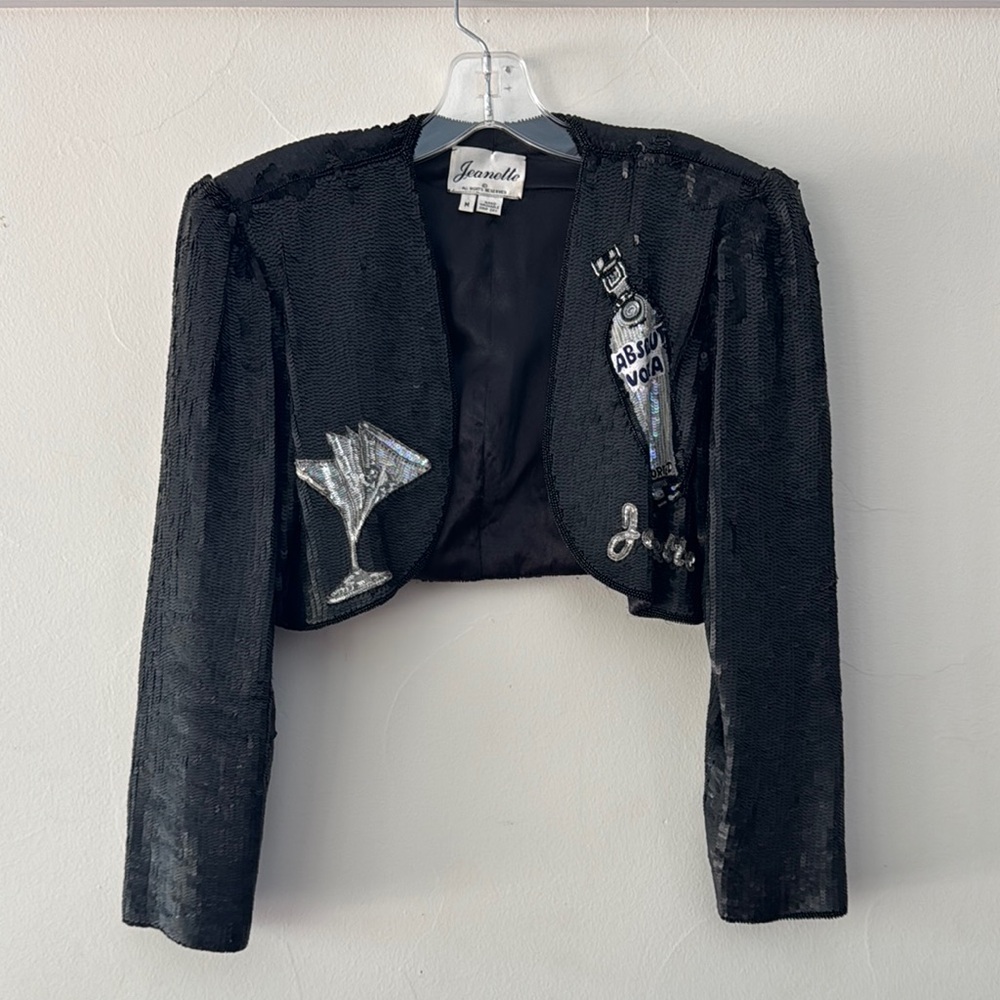 Rare Vintage Absolut Vodka Jeanette Kastenberg Seqin Cropped Jacket